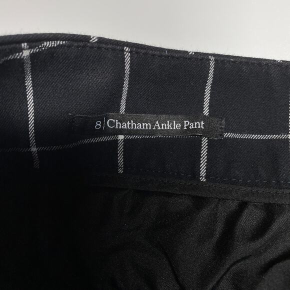 Talbot's Chatham Ankle Pant Black White Windowpane Plaid Size 8 - Picture 8 of 11